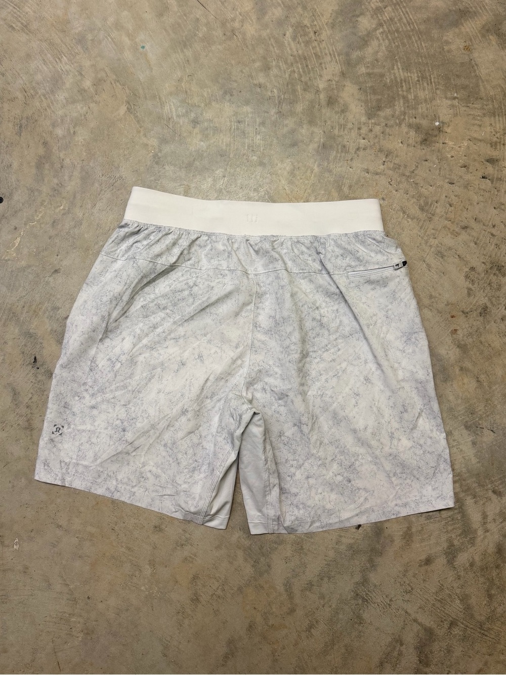 lululemon athletica Men's Marble-Print White Athletic Shorts